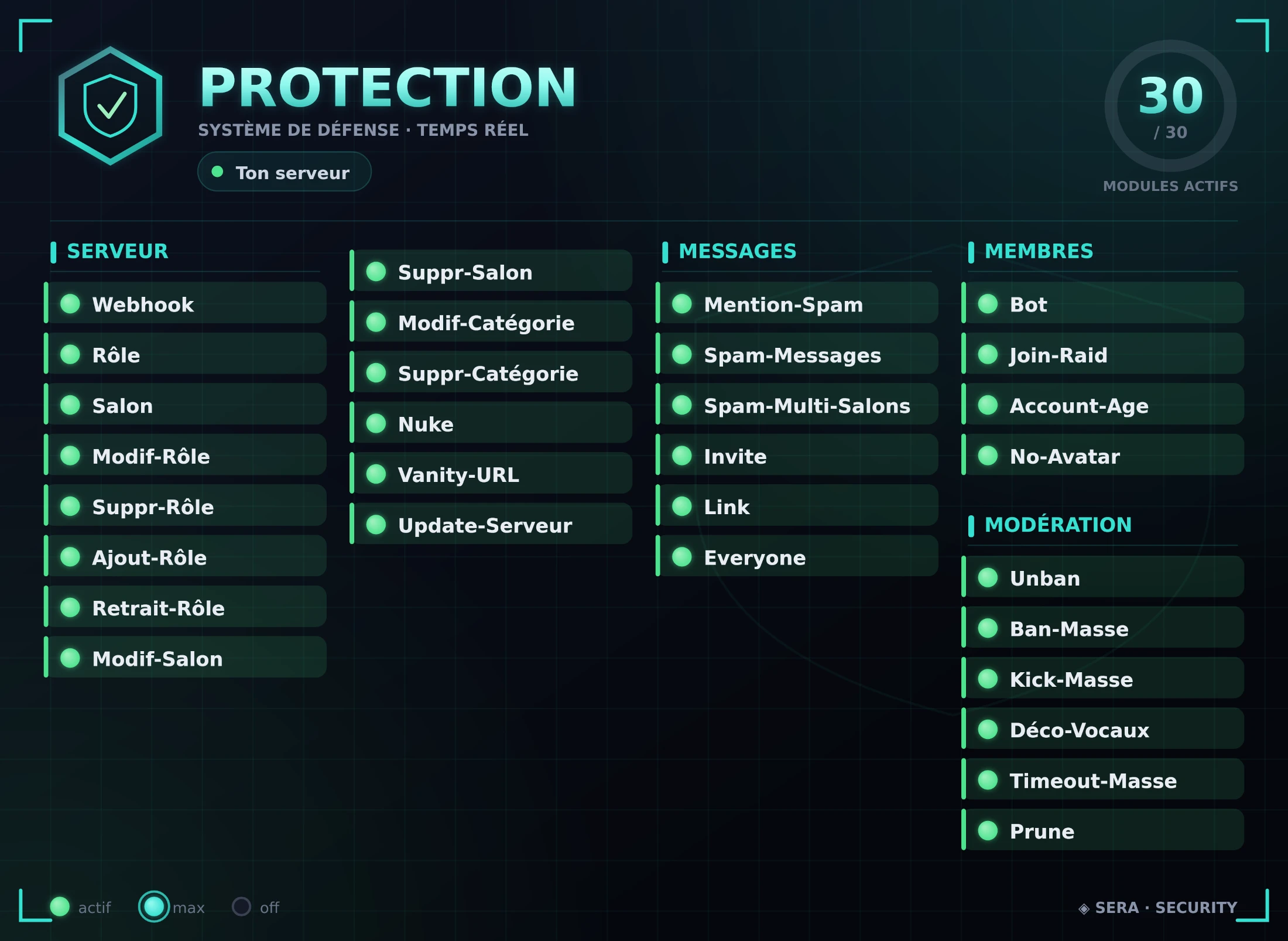 Console anti-nuke du bot Protect
